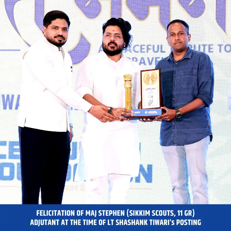 Centurion Foundation proudly honored Maj Stephen of the Sikkim Scouts (11 Gorkha Regiment), who served as Adjutant during Lt. Shashank Tiwari’s posting, celebrating the spirit of courage, brotherhood, and unwavering respect among our brave soldiers.